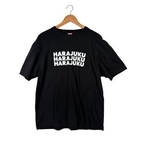 United Athle T-Shirt Mens XL Black Harajuku Graphic Print Streetwear Tee 5001-01
